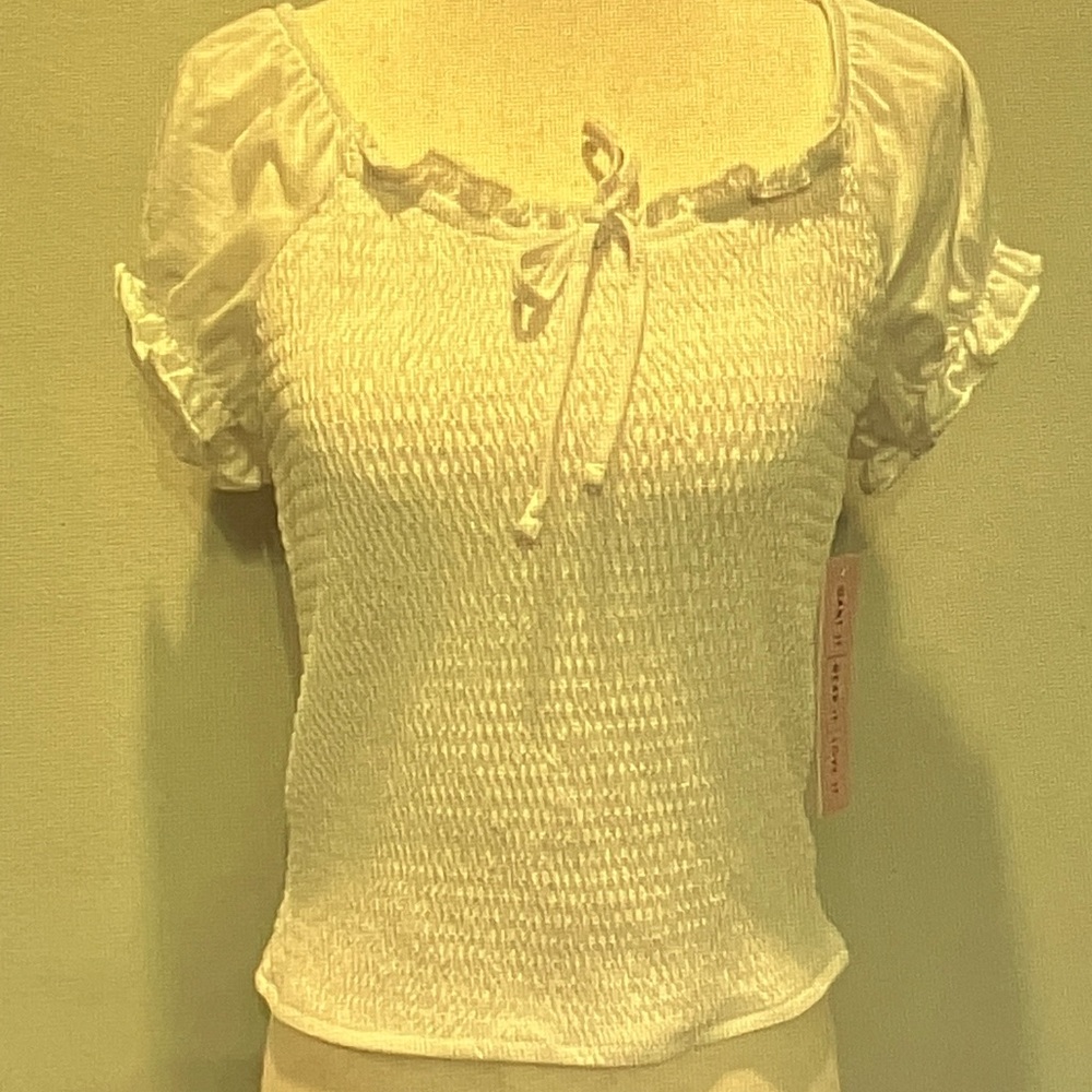 Crave Fame White Ruffled Blouse